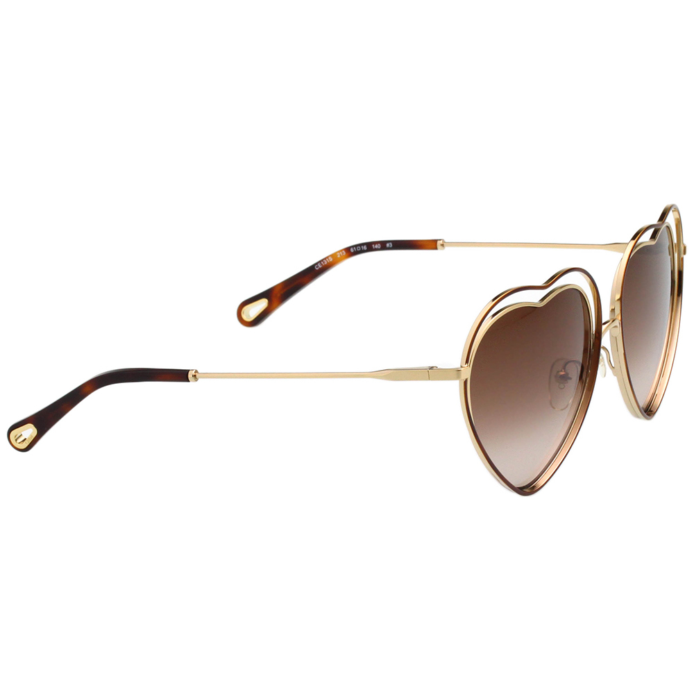 CHLOE 心型立體層次 太陽眼鏡(琥珀+金色)