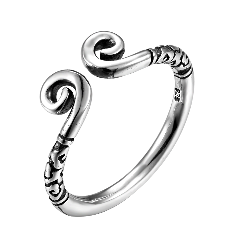 純銀戒指，男士尾戒 緊箍咒造型；耐人尋味束縛玩世不恭 適合當尾戒（8992大）