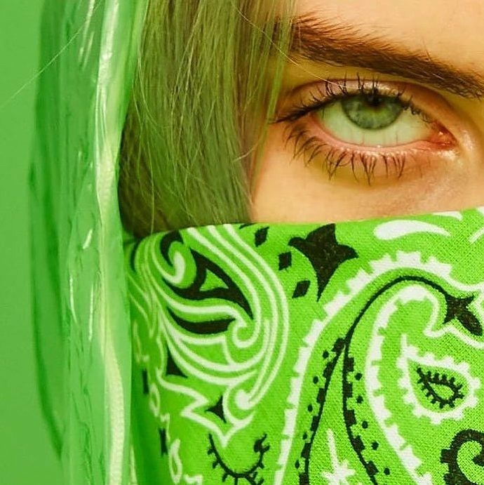 美國進口 Billie Eilish 比莉艾莉許同款 Bandana 經典七色變形蟲方巾 / 面罩 / 頭巾