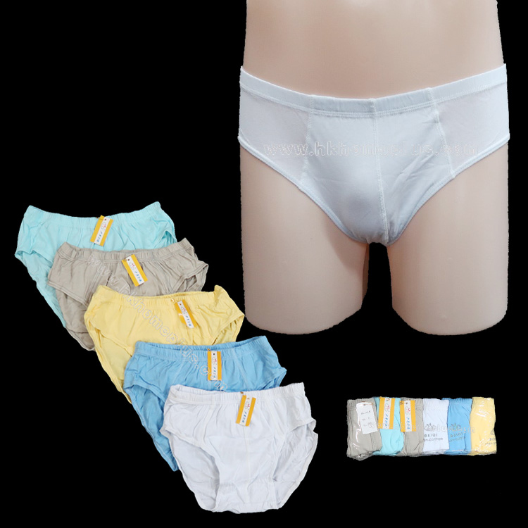 6條裝 倍琦: 男童素色三角褲 (M-XXL碼)