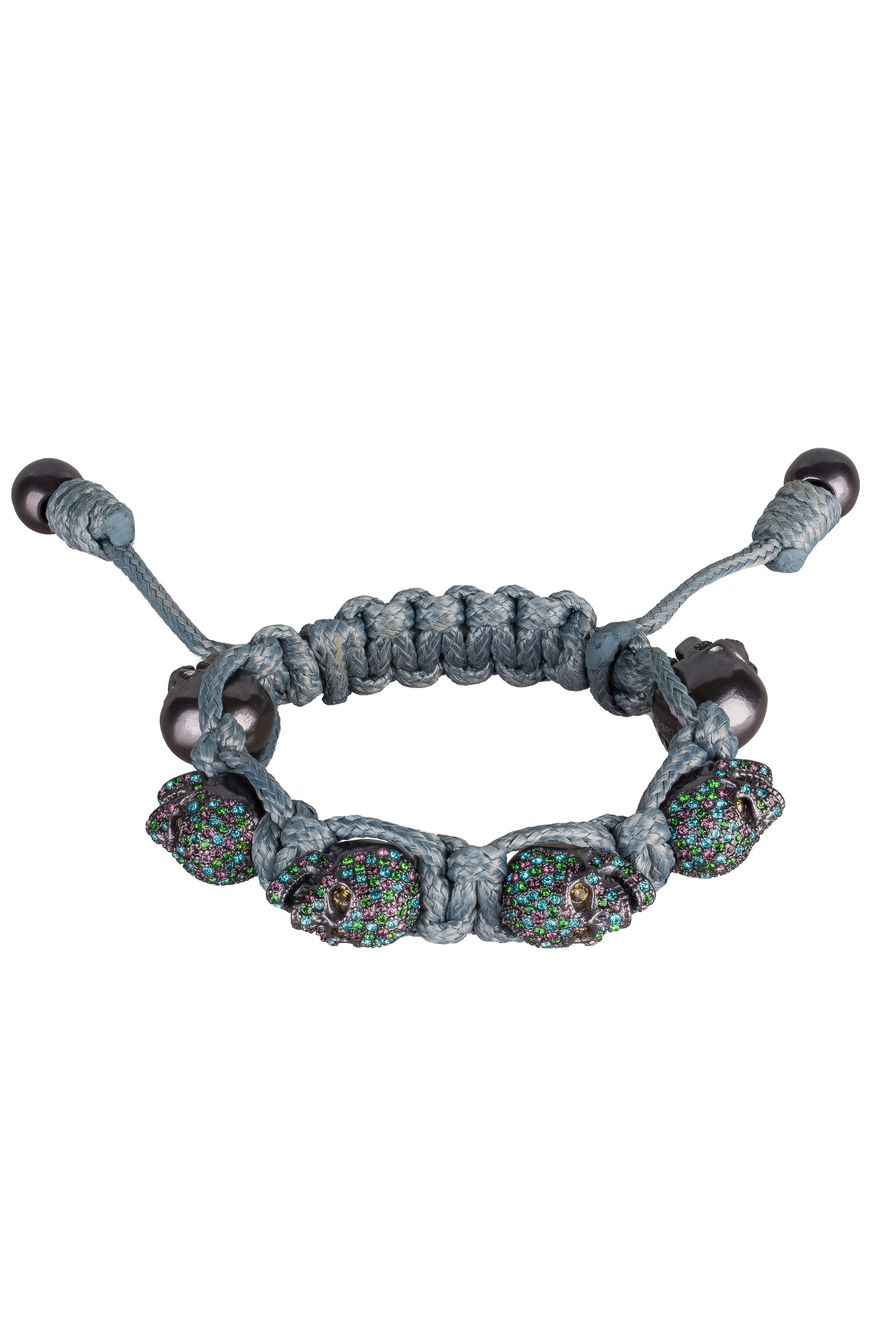 彩色水鑽槍色骷髏深灰色手環