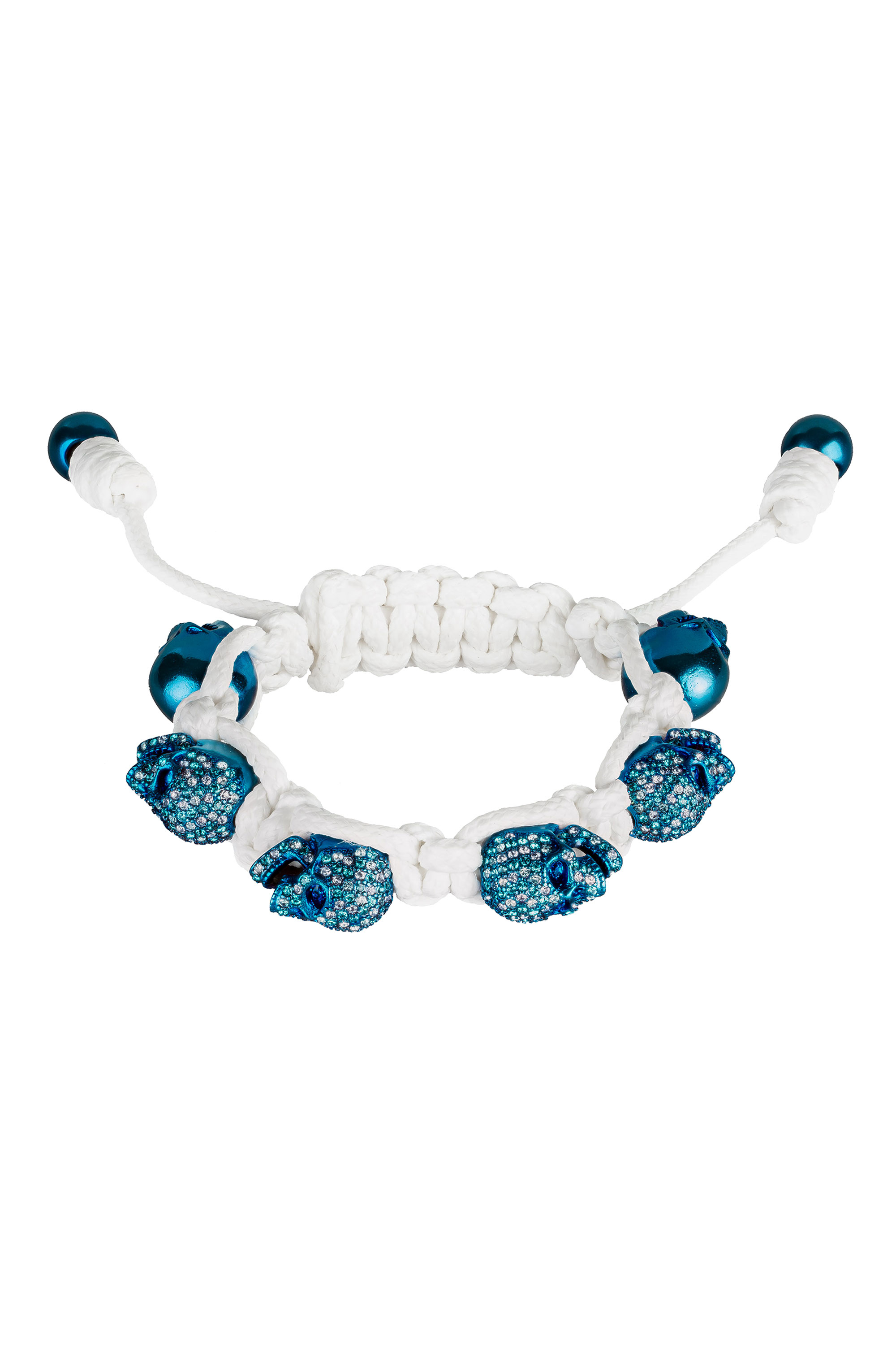 藍水鑽藍骷髏白色手環