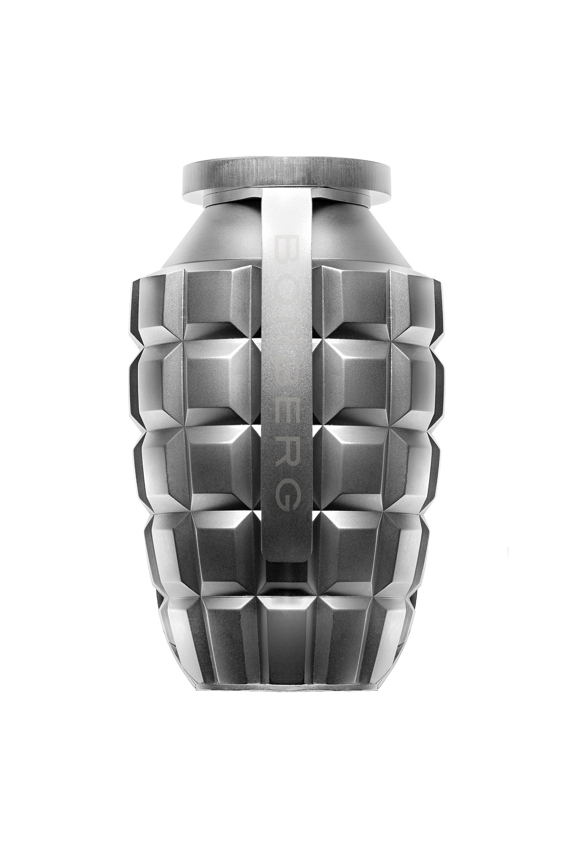 銀色手榴彈桌鐘座