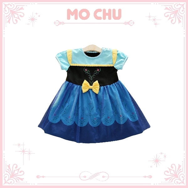 短袖花雕公主蓬蓬裙(藍)