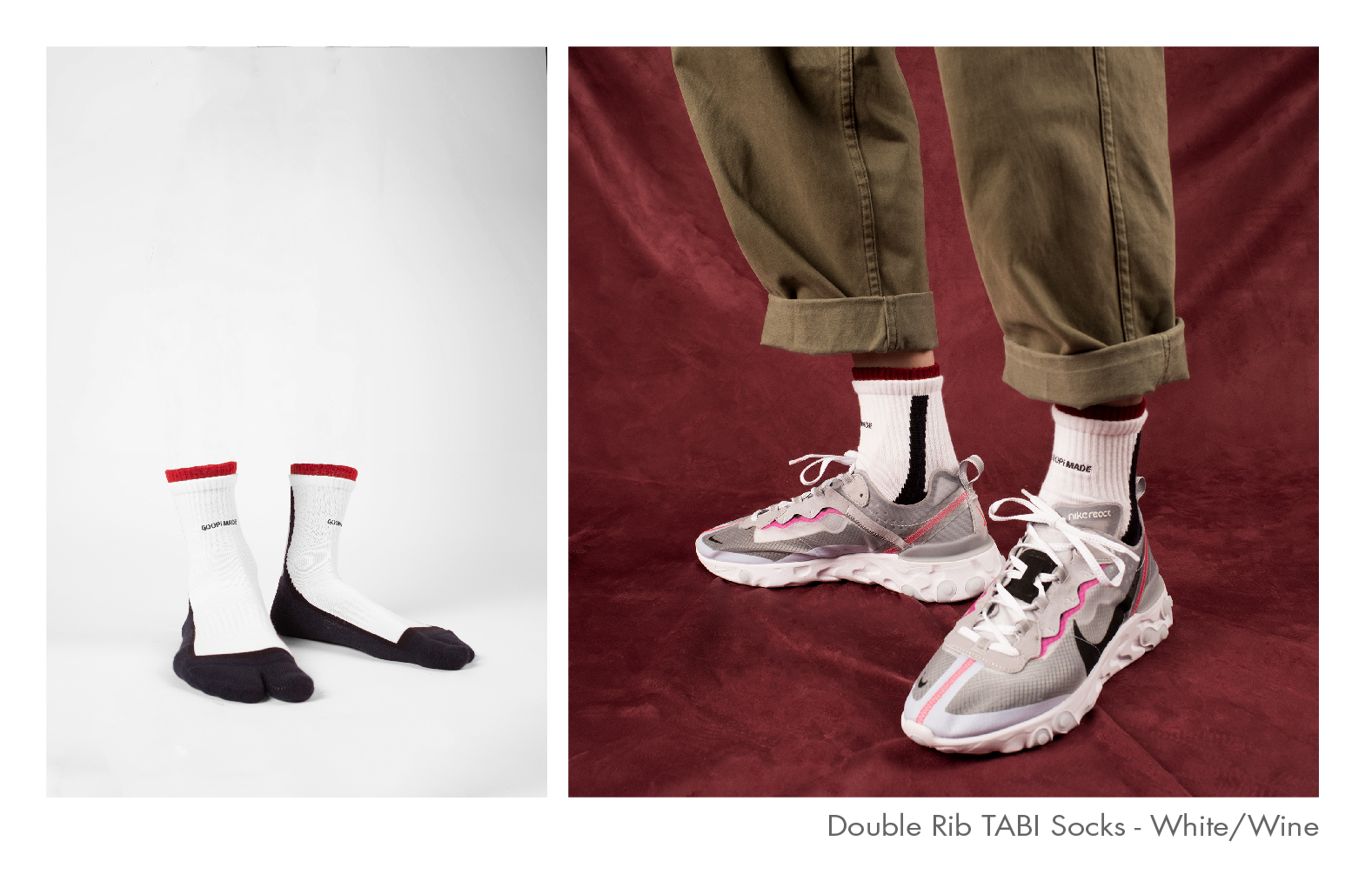 GOOPiMADE孤僻株式會社與nozzle quiz後研設計合作推出機能分趾襪履