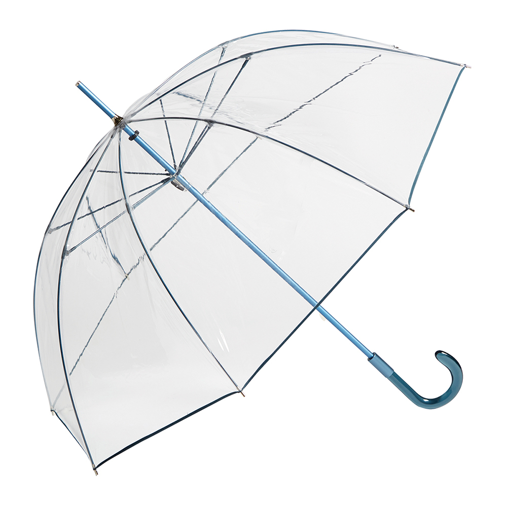 【Ezpeleta】10794 絢彩骨架透明傘-金屬藍