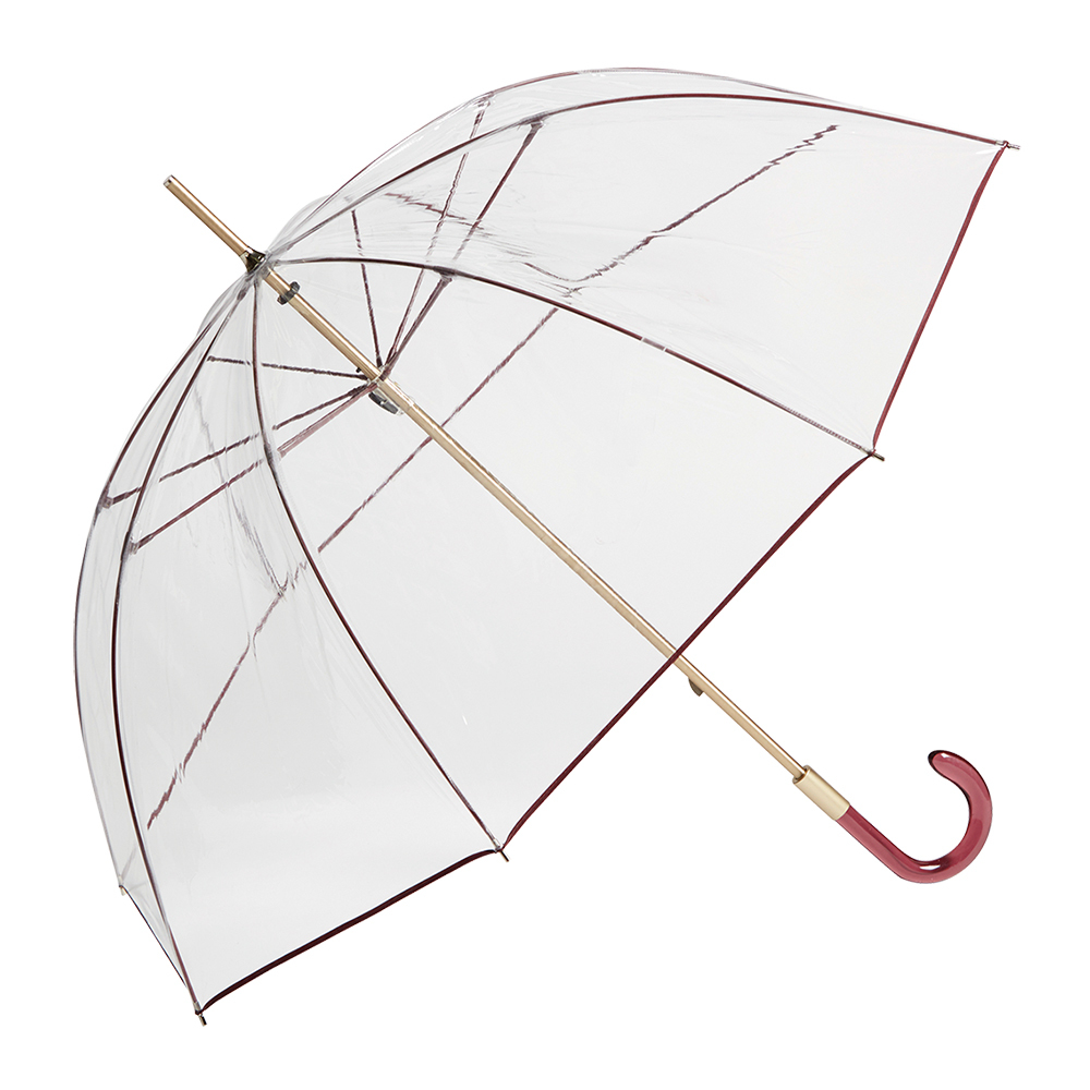 【Ezpeleta】10794 絢彩骨架透明傘-寶石紅
