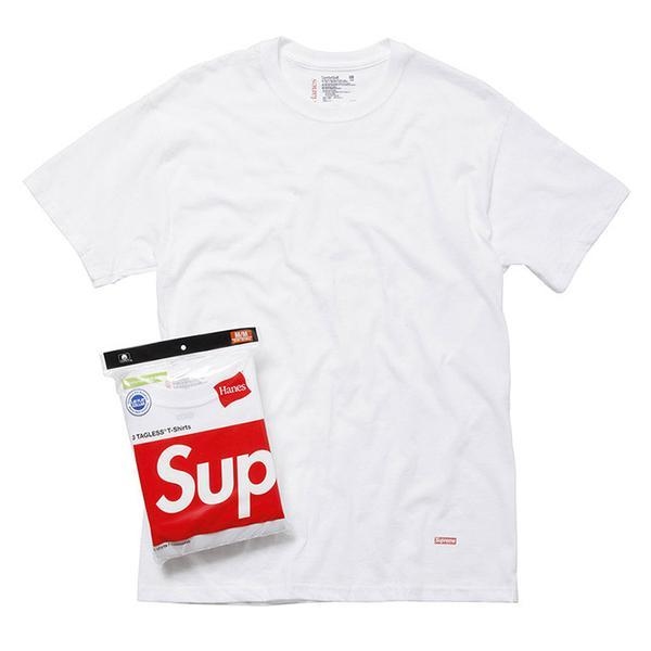 [現貨] SUPREME HANES TAGLESS TEE PACK WHITE  (3 T-SHIRTS)