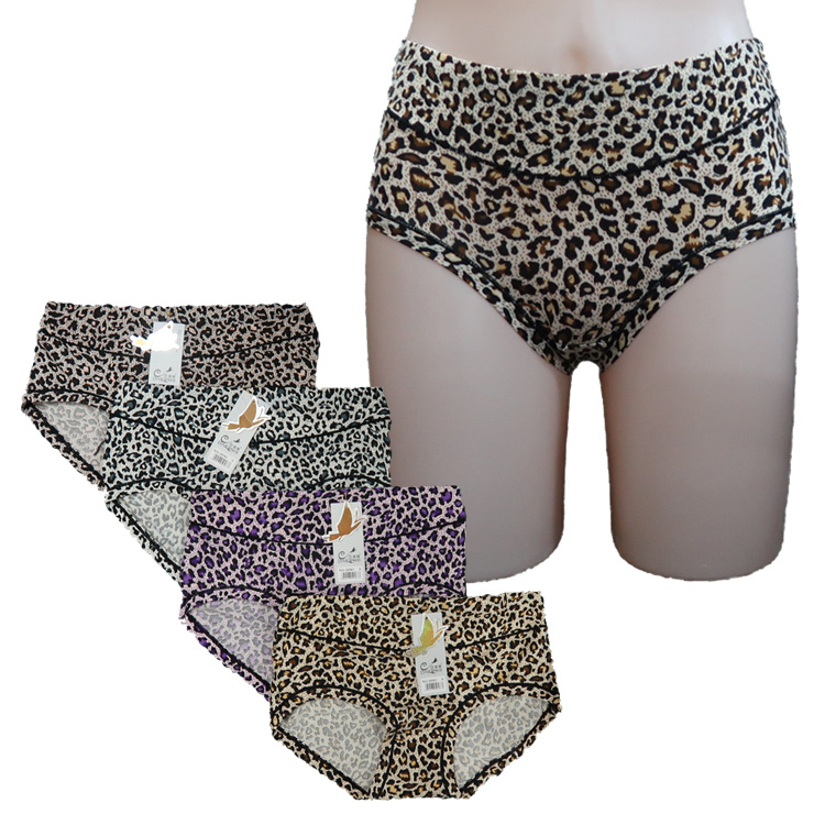 4條裝 岱琦詩: 女裝中腰豹紋內褲