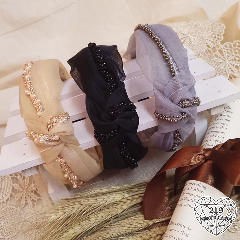 雪紡紗串珠髮箍