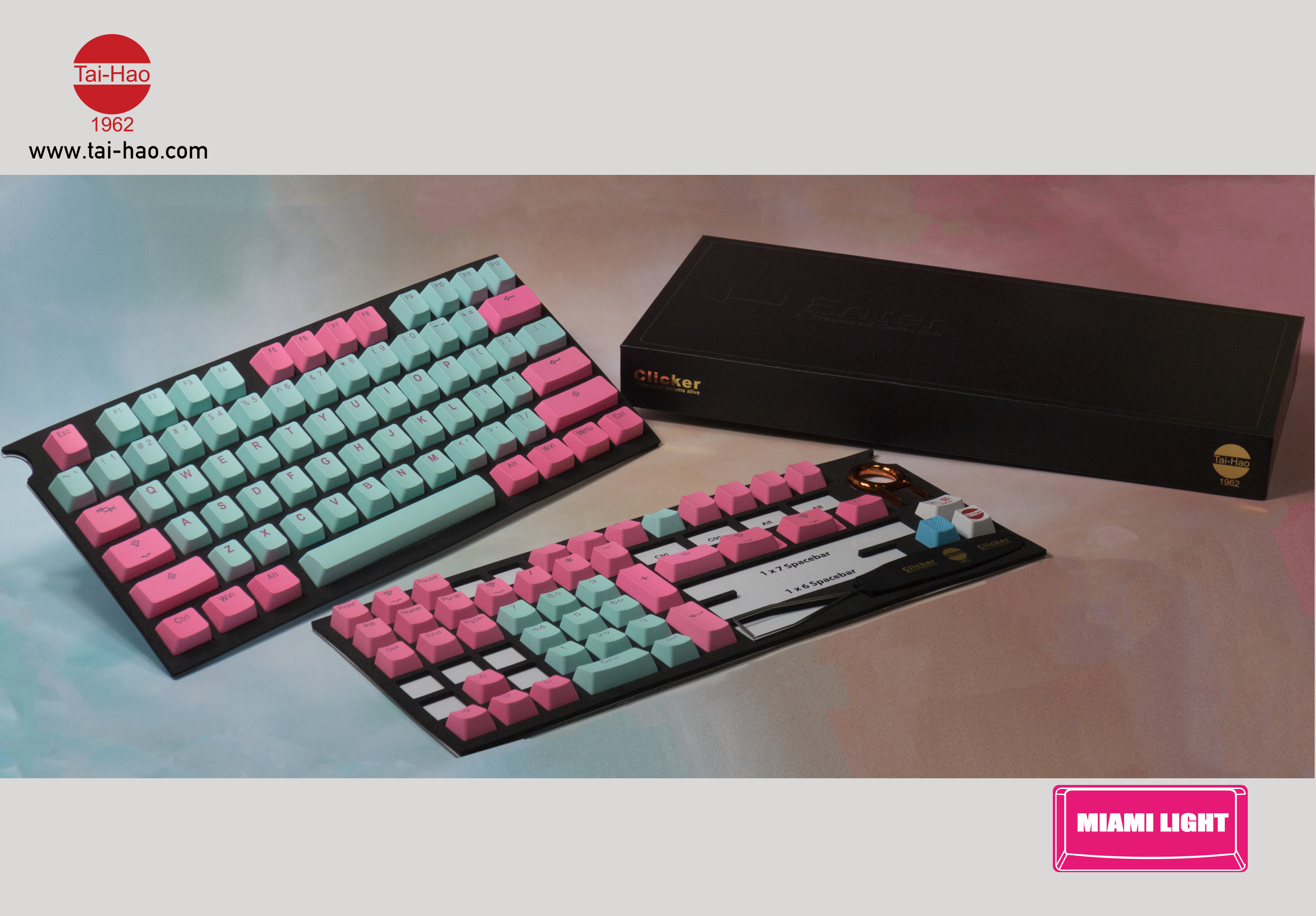 Tai Hao Double Shot Keycaps Taihao Miami Lights