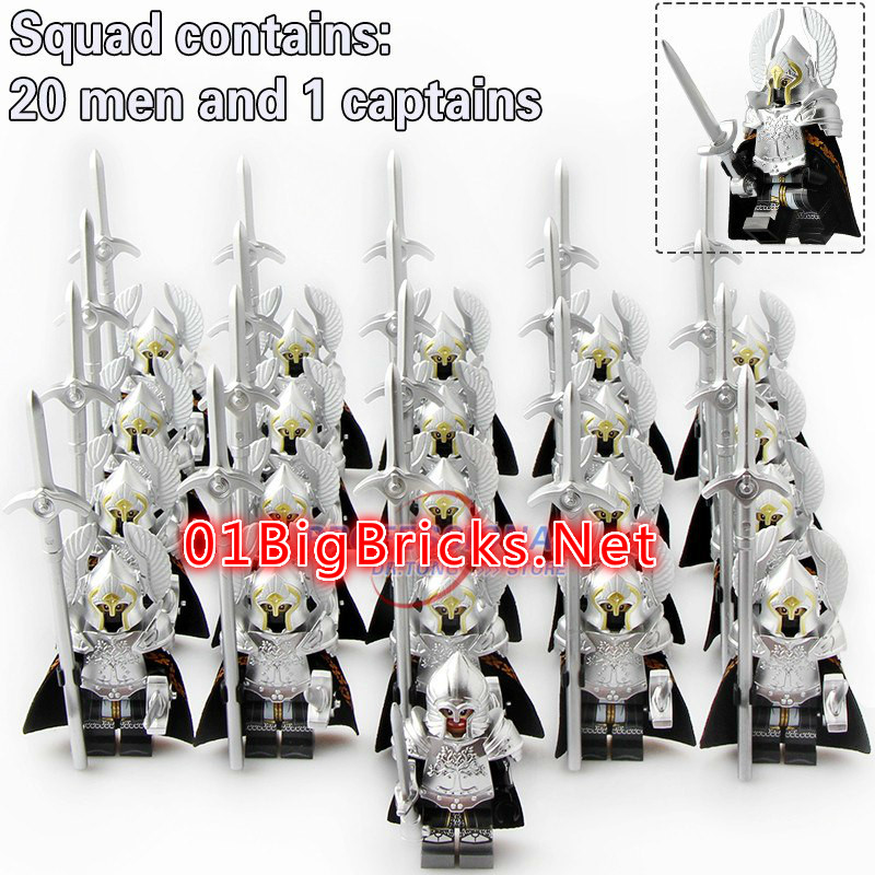 21Pcs / Lot Fountain Guard Action Figure Soldier of Game Throne Sword Minifigures FS001