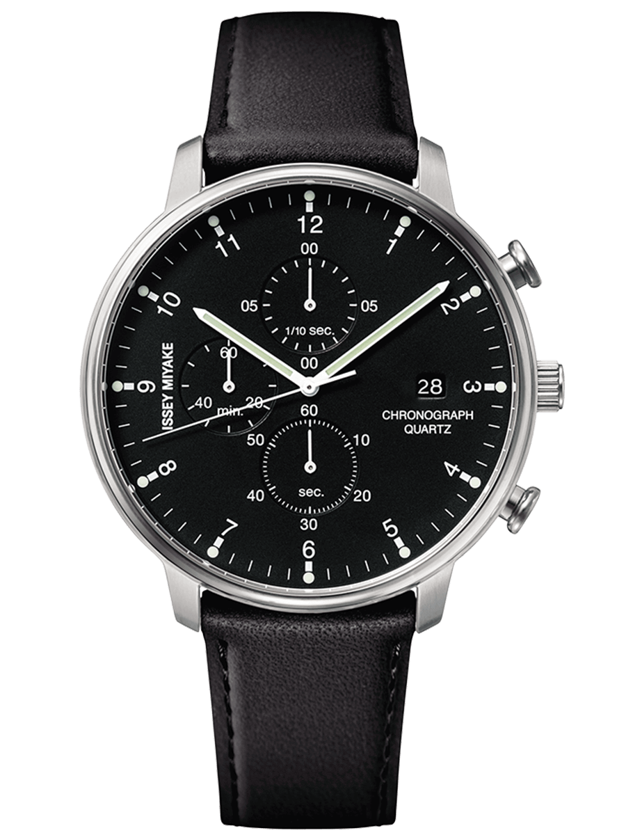 萬年鐘錶 - 三宅一生 ISSEY MIYAKE   岩崎 一郎 | Ichiro Iwasaki   三眼皮革錶 NYAD003    錶徑42.4MM