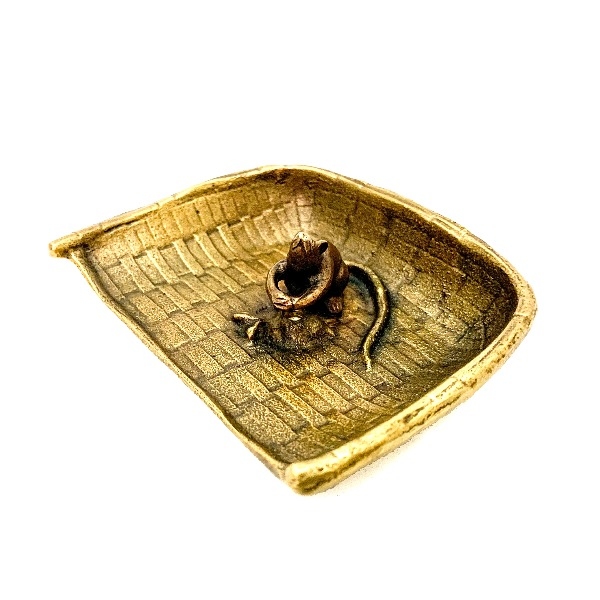 【高岡銅器】鼠來寶 香立