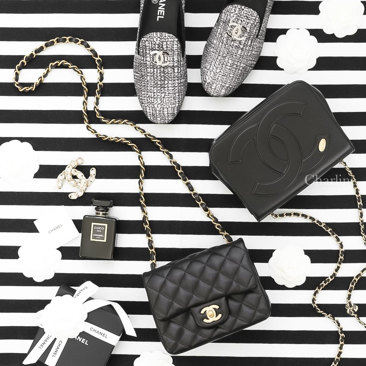 Chanel Mini Flap Bag 黑色金CC金鍊小羊皮肩背包-Charline Boutique 精品代購