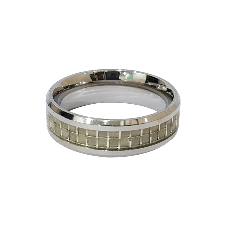 白鋼戒指，男士戒指 素面碳纖維；簡單百搭適合搭鏈子（7292）