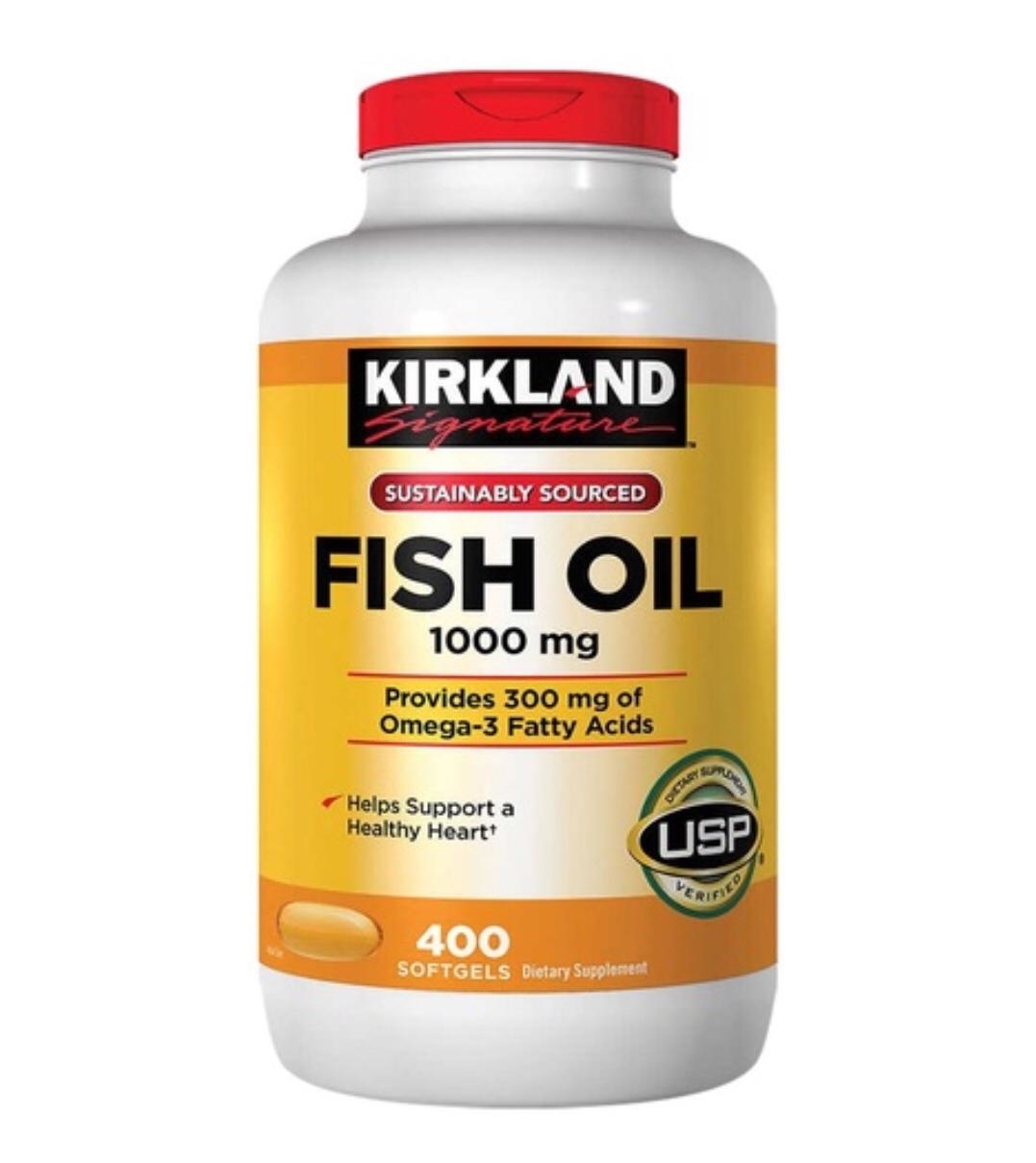 100% 美國原裝進口Kirkland Fish Oil 深海魚油1000毫克，400粒膠囊