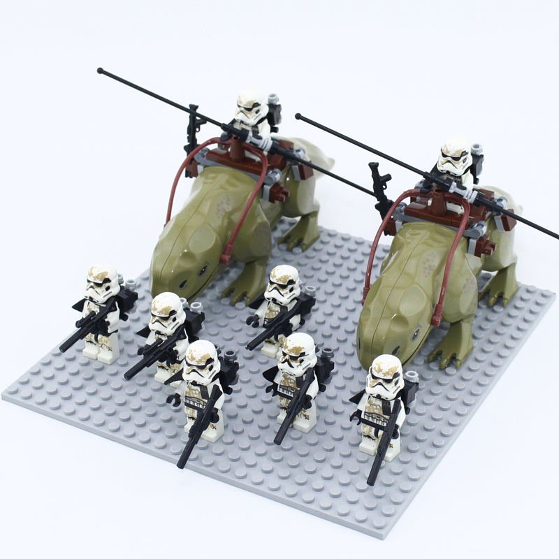 10Pcs/Lot Sand Desert Stormtrooper and Dewback Star Wars Minifigs Minifigures FS003