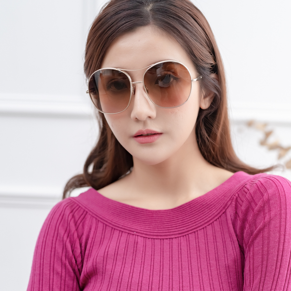 CHLOE 太陽眼鏡 復古雷朋款(金色框)