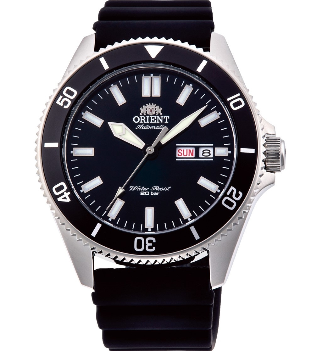 萬年鐘錶 - ORIENT 東方錶  DIVING SPORT系列  200m防水潛水錶  44MM 黑色錶面黑色膠帶款  RA-AA0010B