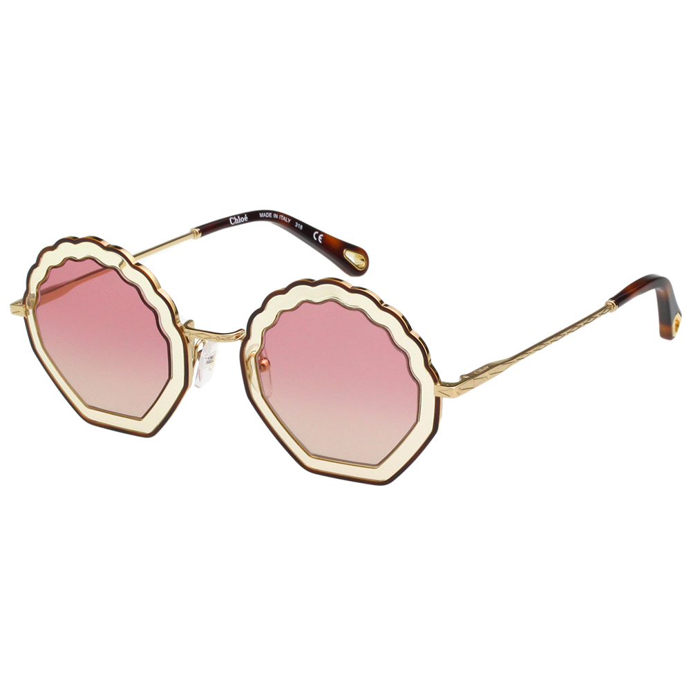 CHLOE 造型 太陽眼鏡 (琥珀+金色)