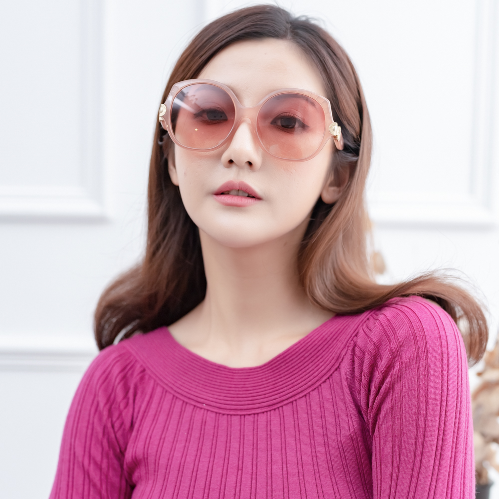 CHLOE 圓面 太陽眼鏡(透明粉色)