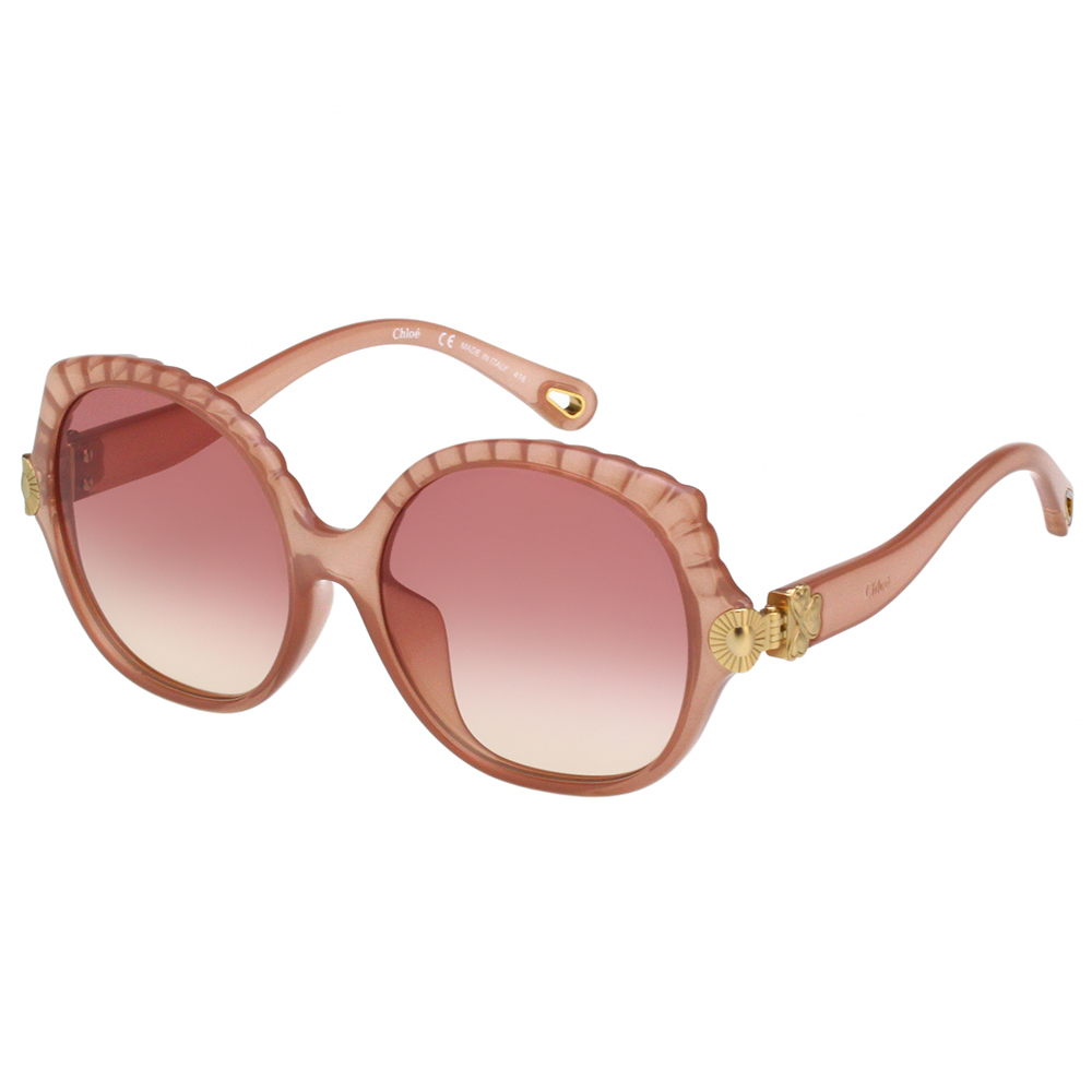 CHLOE 圓面 太陽眼鏡(透明粉色)