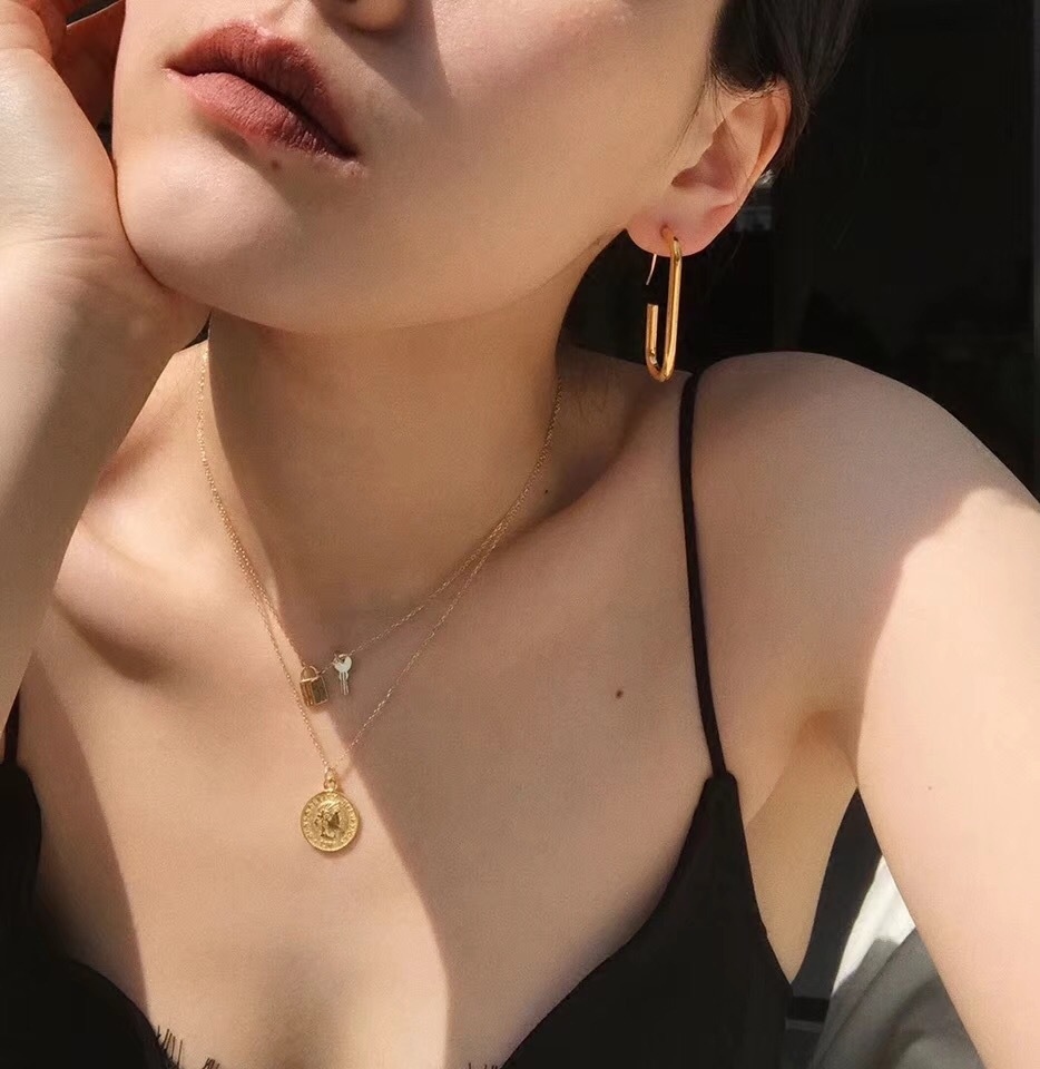 立體錢幣項鍊 (金/銀)