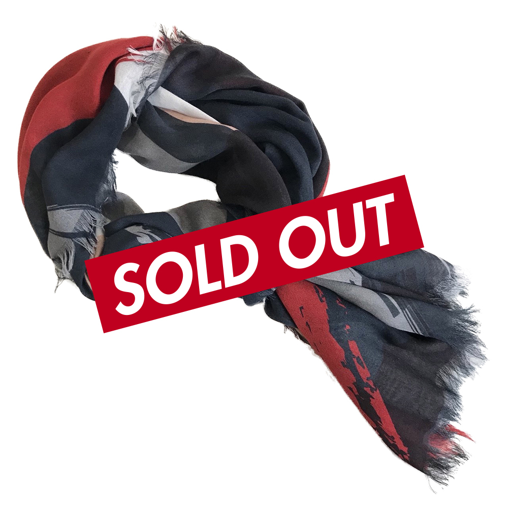 膠原蛋白壓紋迷彩絲巾/灰紅 107系列