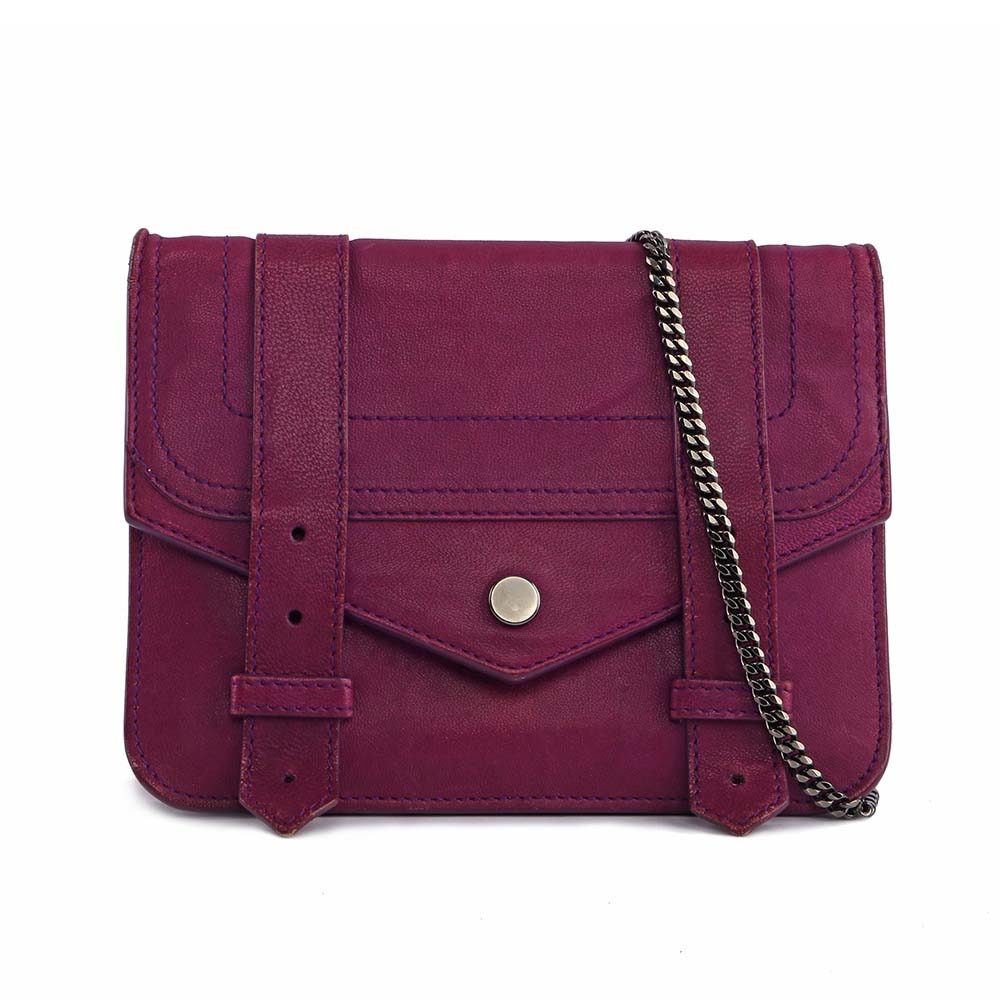 【Proenza Schouler】鳶尾紫(veruca salt)長夾式鏈帶斜背手拿包
