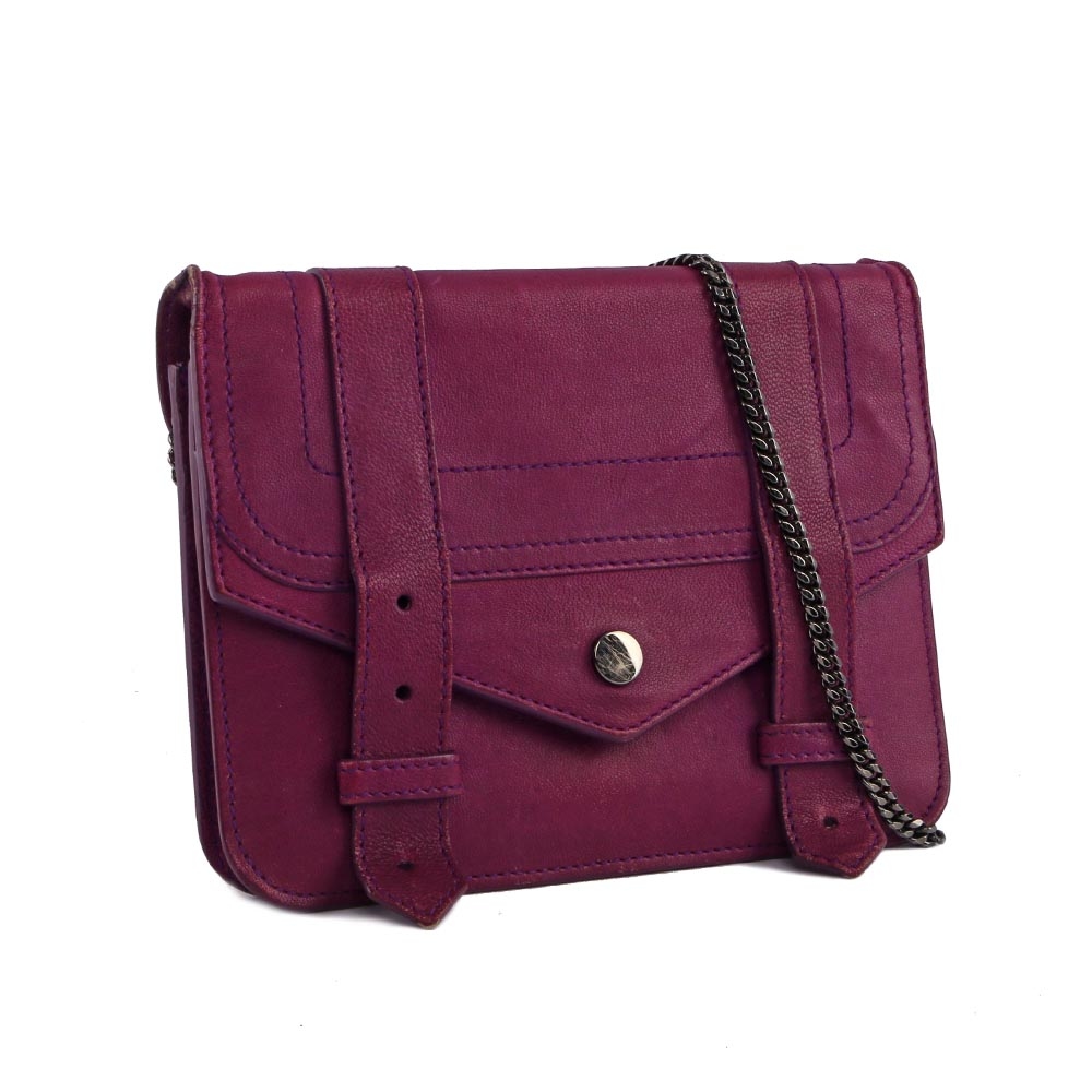 【Proenza Schouler】鳶尾紫(veruca salt)長夾式鏈帶斜背手拿包