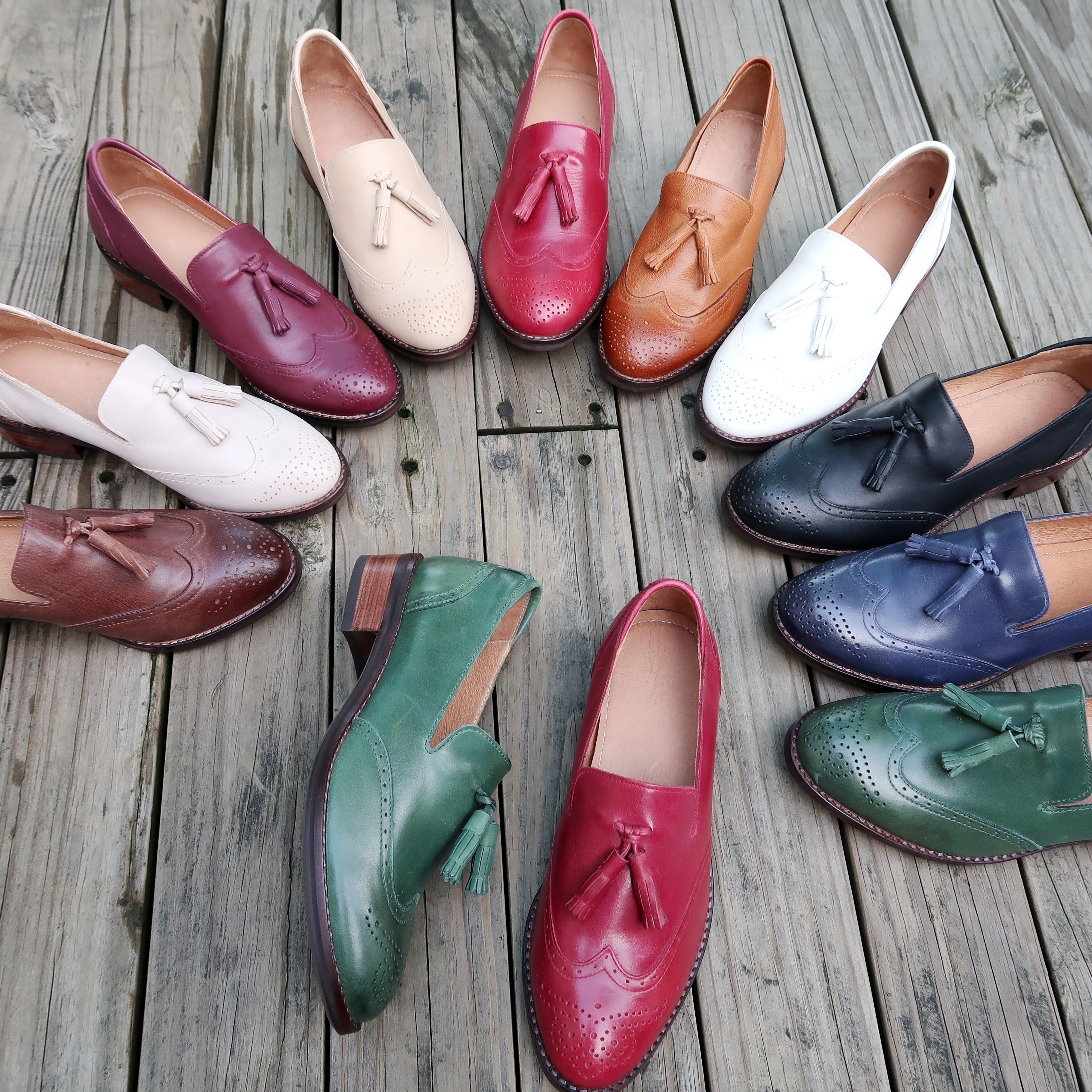 【威廉公主】真皮木跟麥穗樂福懶人鞋 牛津 英倫 牛皮 羊皮10色