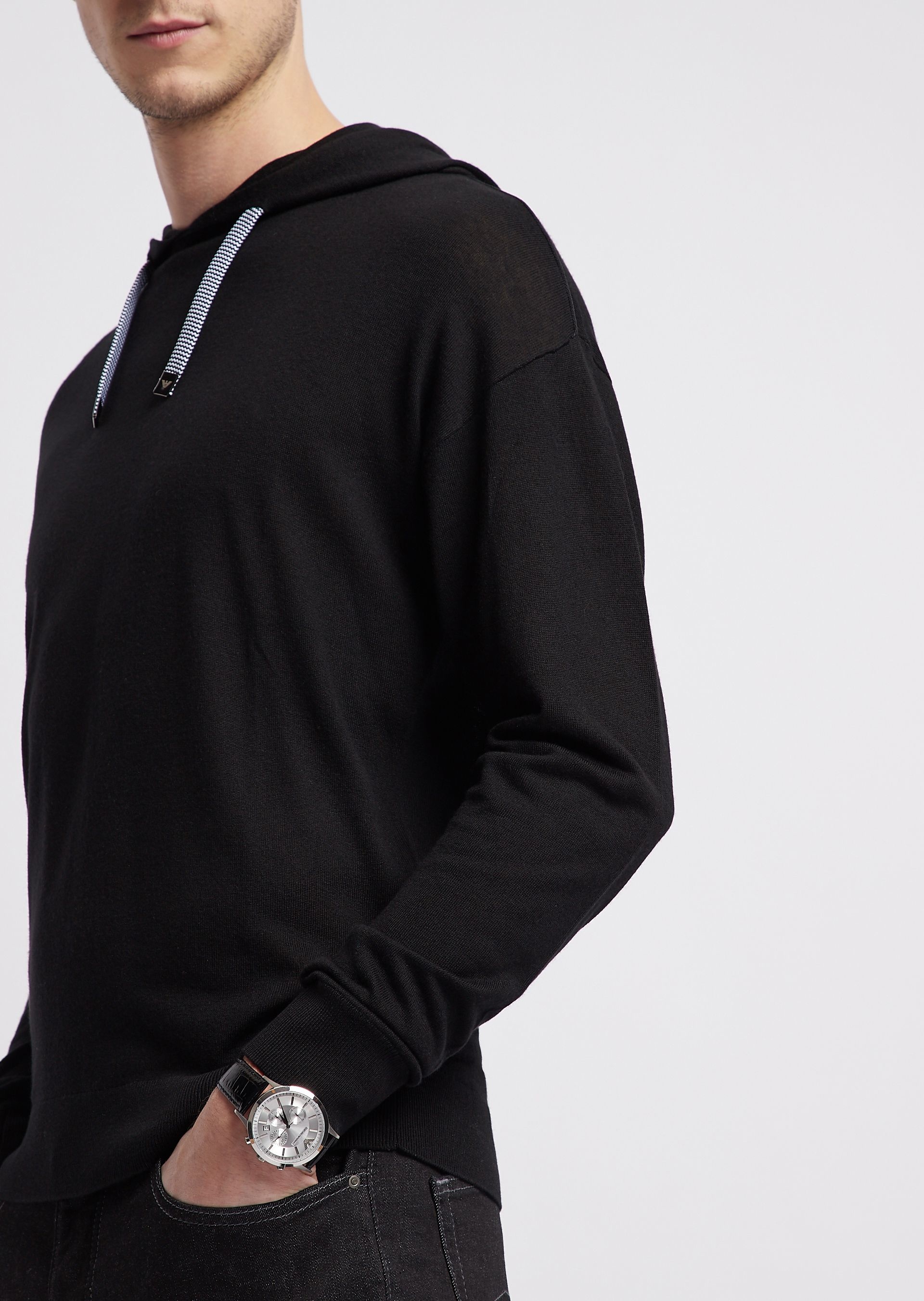 萬年鐘錶 - ARMANI  精品腕錶 三眼皮革男錶  AR2432 表徑43MM