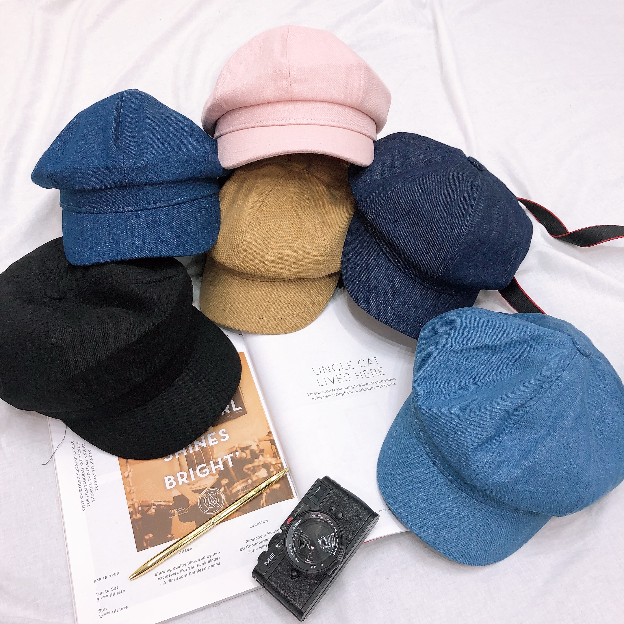 斜紋布素面報童帽/6色