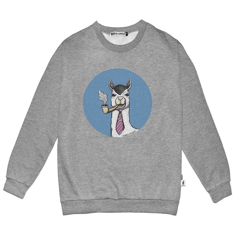 Smokin' Alpaca 藍圈煙斗 高磅數長袖圓T