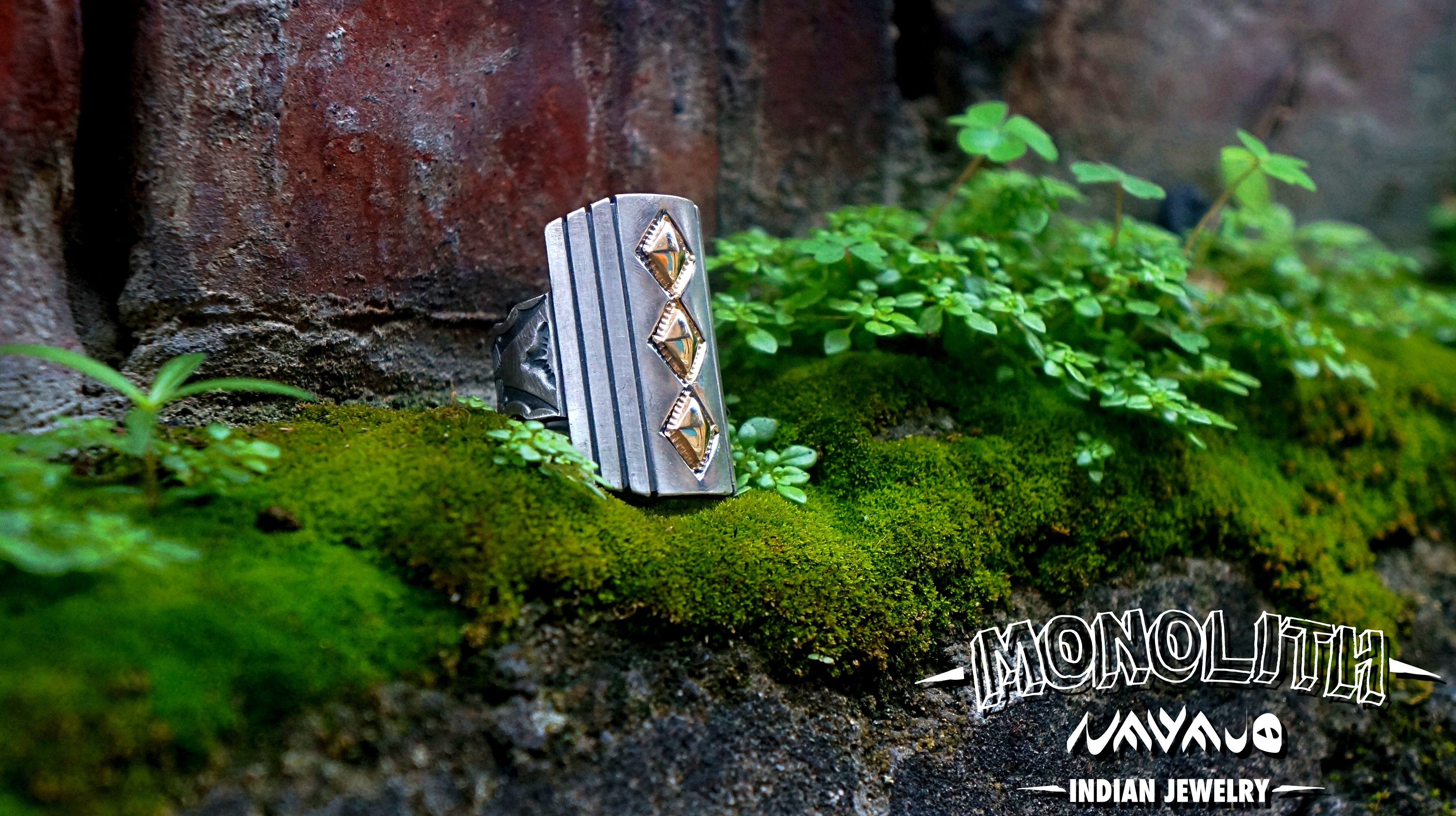 14K 菱形打印寬版 【 戒指 】