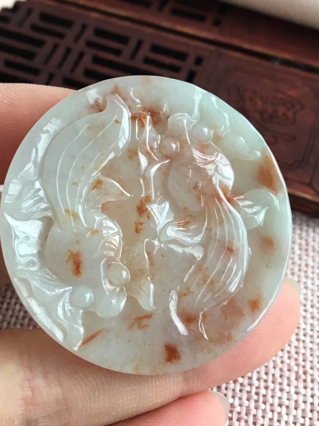 J1453 冰糯特色金玉滿堂吊墜 (43.6mm直徑)