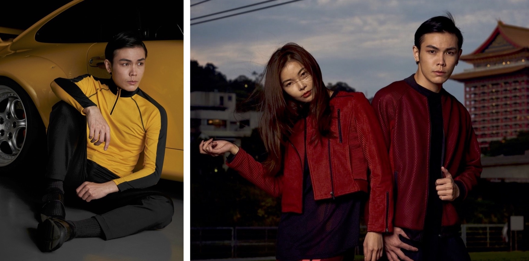 ＃日常穿搭 X 黃 X 紅，將Ferrari 812 Superfast & F12tdf的黃與紅，帶入日常生活穿搭，用LARMURE一貫的俐落剪裁，搭配大面積的飽和色彩、特殊布料紋理，展現如同法拉利般恰到好處的設計感，為日常生活增添時尚的色彩。