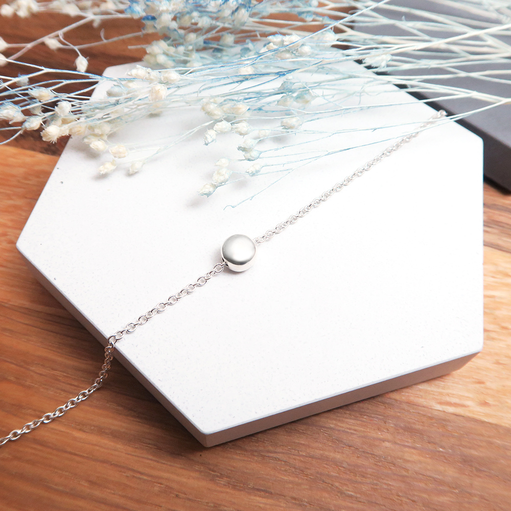 檸檬薄荷糖(小) 圓形銀珠手鍊 925純銀手鍊