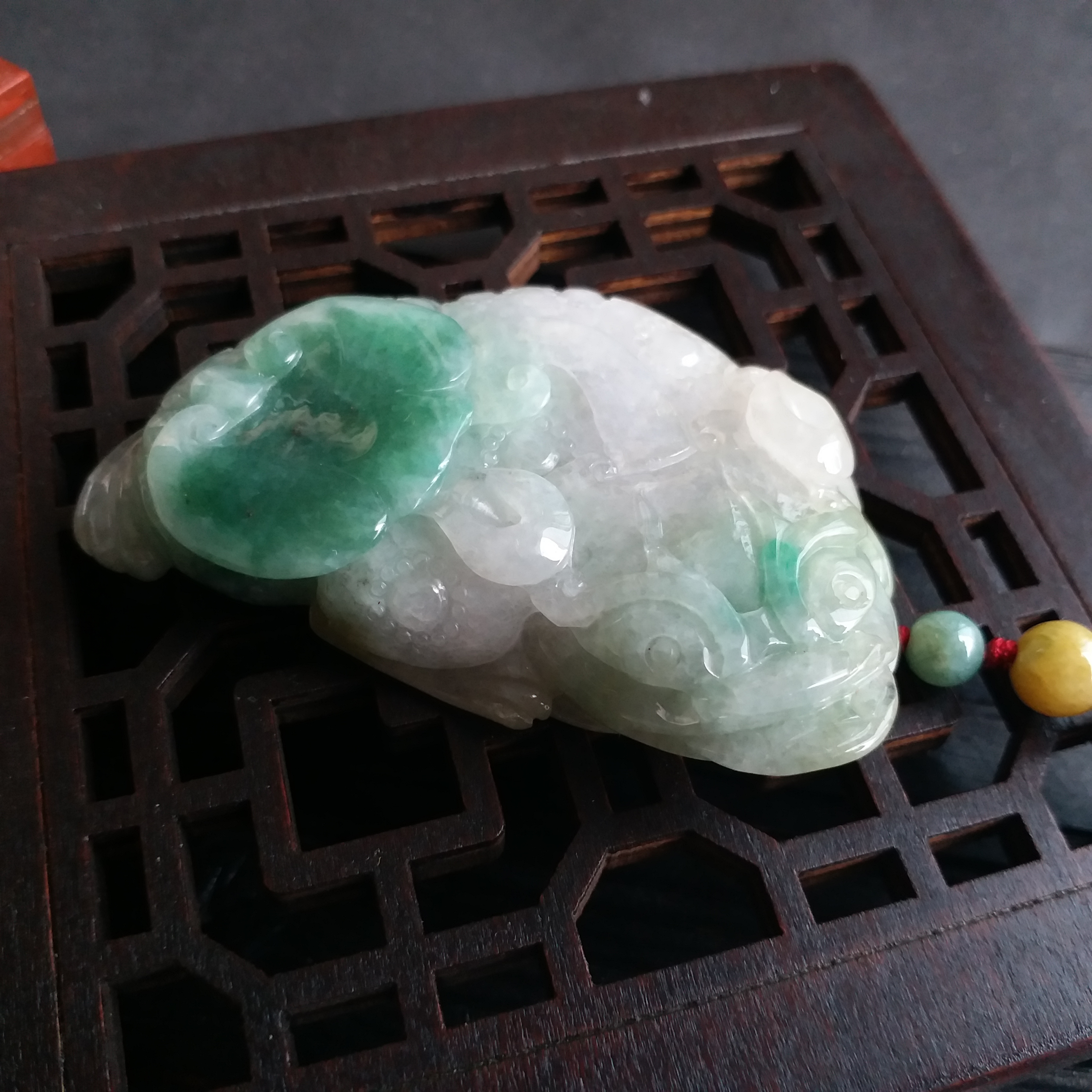 J1406 冰糯招財金蟾擺件/掛件