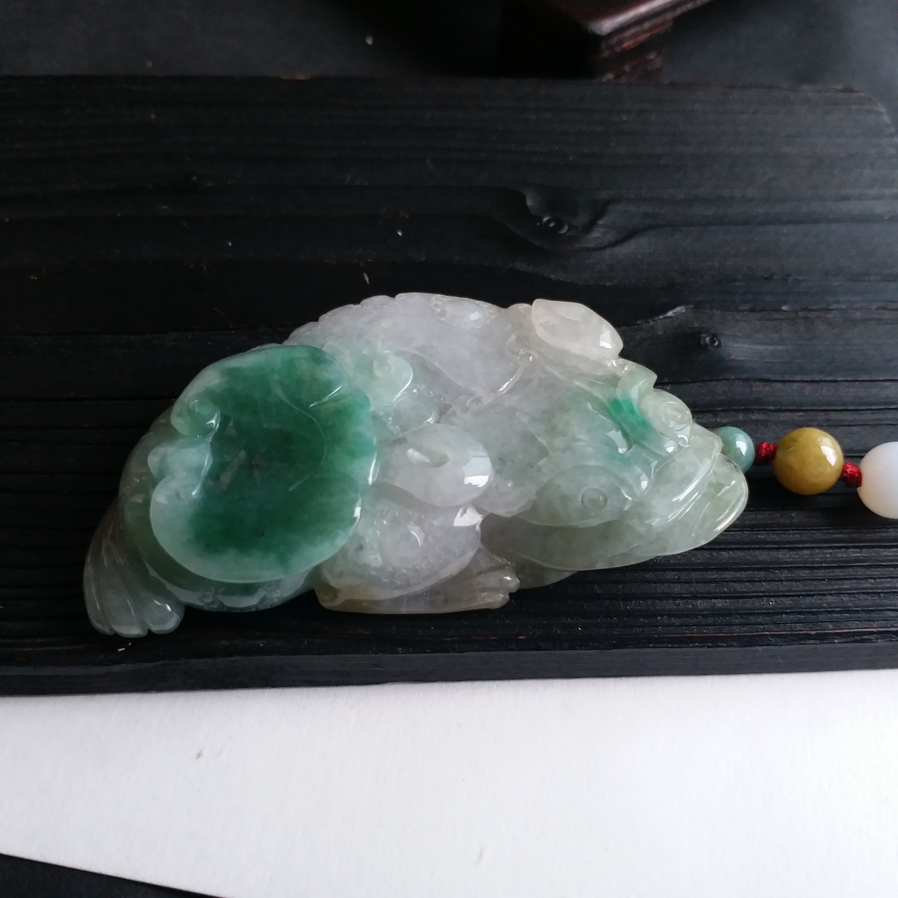 冰糯招財金蟾擺件/掛件, 天然翡翠A玉, 緬甸玉, Jade, Jadeite