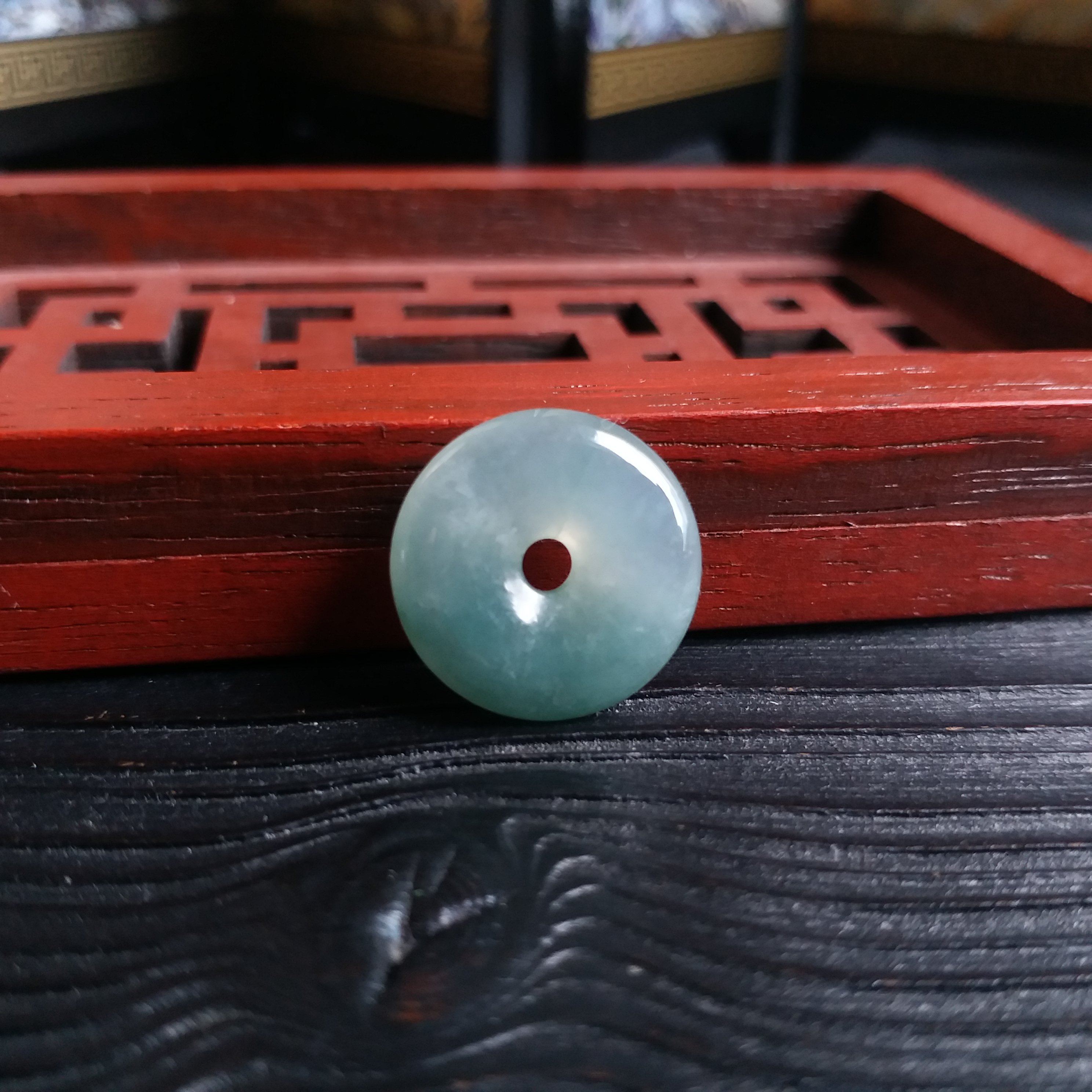 P1411031 冰油青平安扣 (17mm直徑)