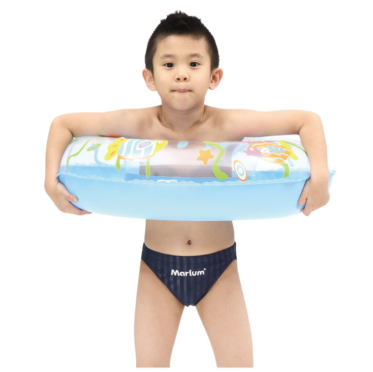 MAR-810331J 小男競賽三角泳褲 - 壓條(深藍)