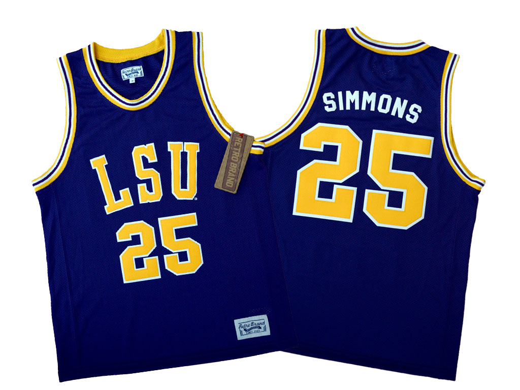 Original Retro Brand 路易斯安那州立大學猛虎隊 Ben Simmons 球員版球衣