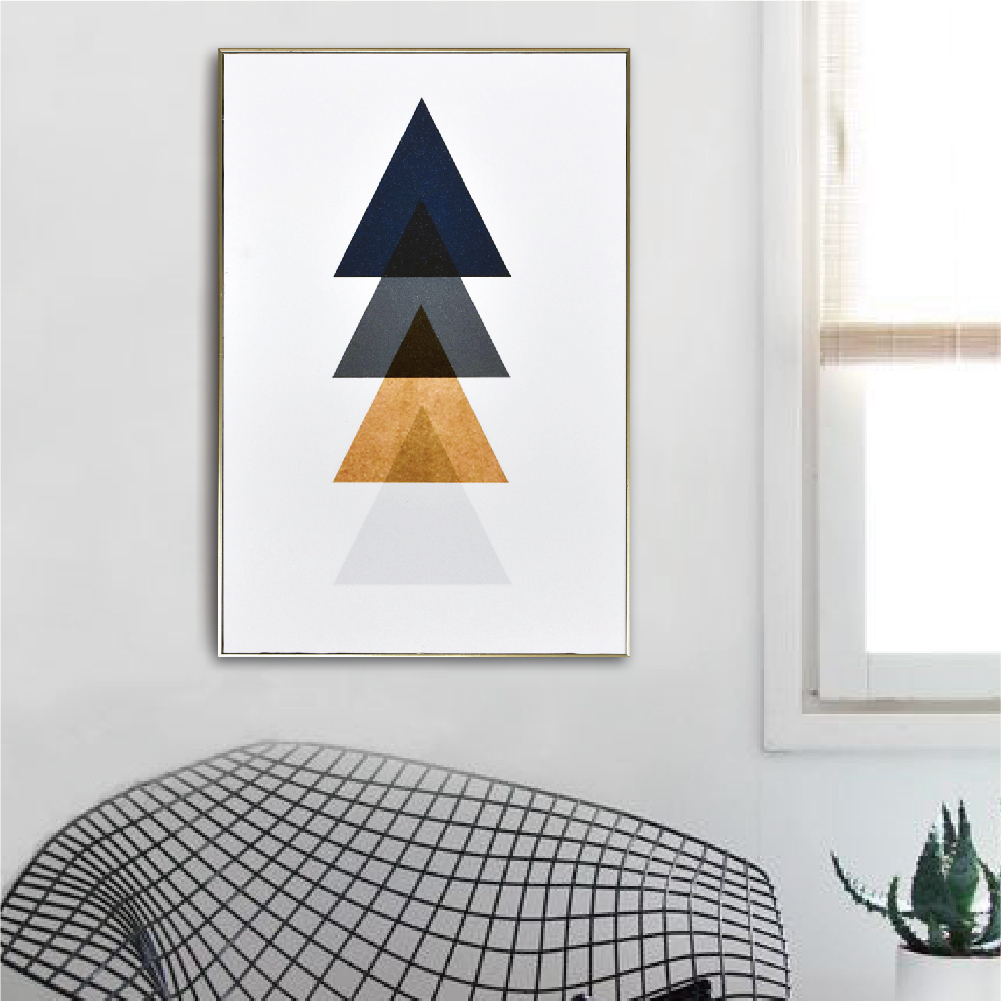 北歐生活版畫有框畫40x60-北歐時尚三角 WA85