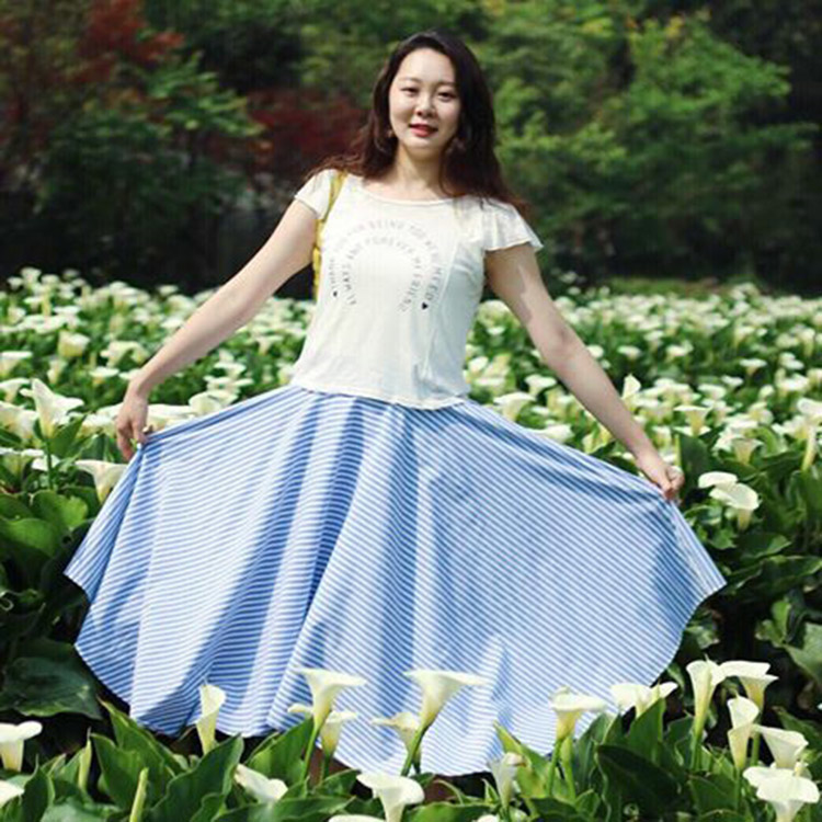 許許兒曉光清晨流線條紋造型圓裙顧客實穿心得