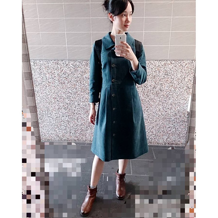 許許兒夏洛克翻領水蜜桃絨洋裝外套顧客實穿心得