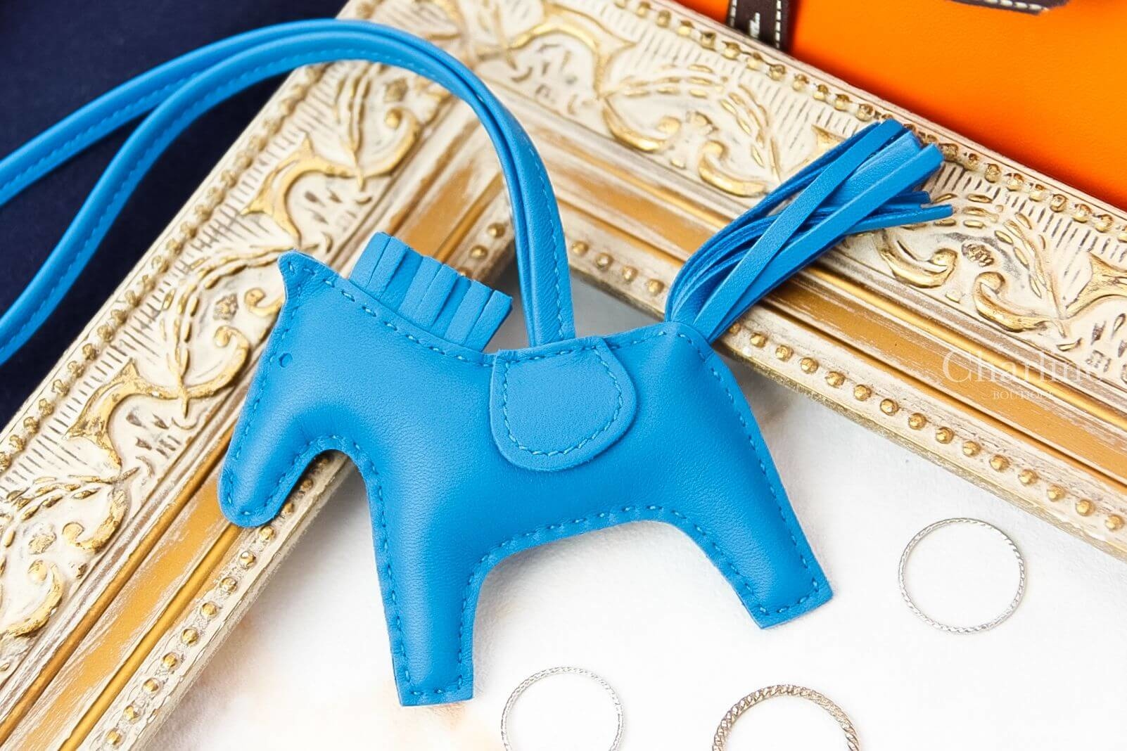 Hermès Horse Charm PM 土耳其藍色小型可愛小馬吊飾