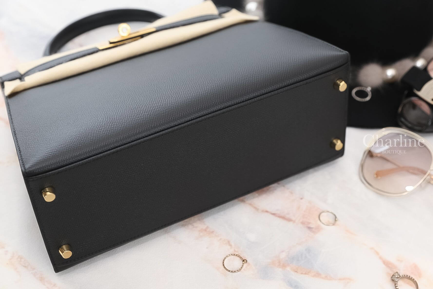 Hermès Kelly 28cm 89 Noir Epsom 黑色金釦凱莉包-Charline Boutique 精品代購