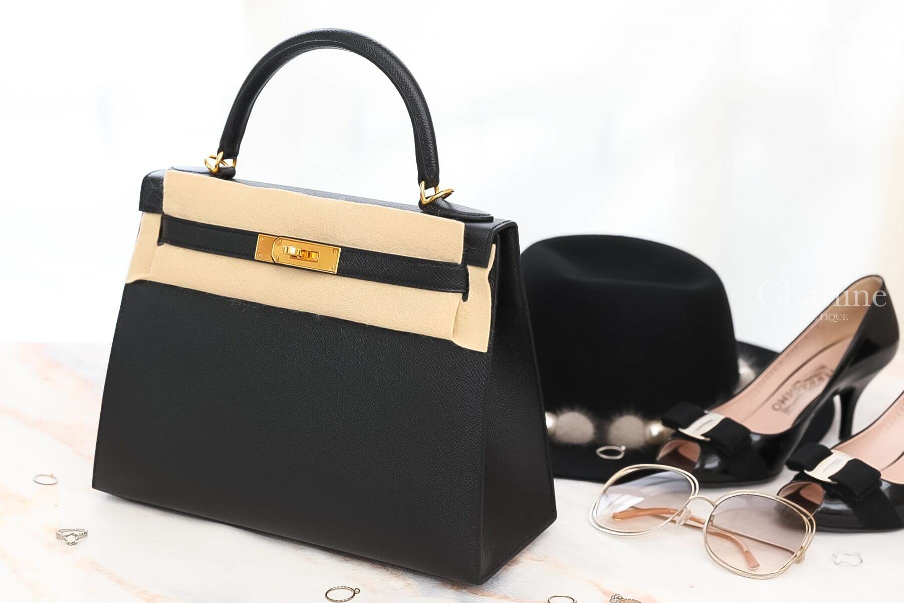 Hermès Kelly 28cm 89 Noir Epsom 黑色金釦凱莉包-Charline Boutique 精品代購
